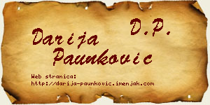 Darija Paunković vizit kartica